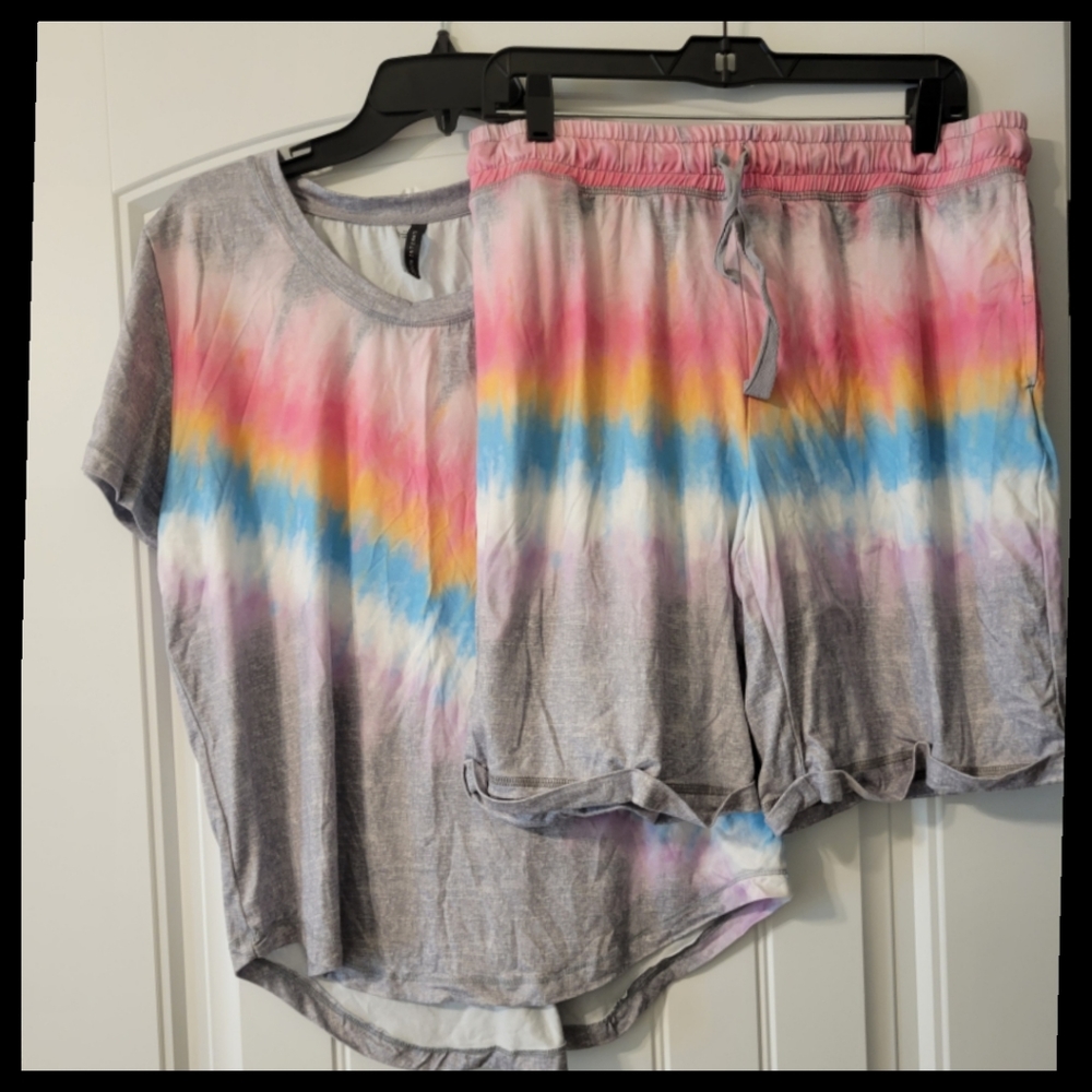 Jaclyn Intimates tie-dye pajamas short set L